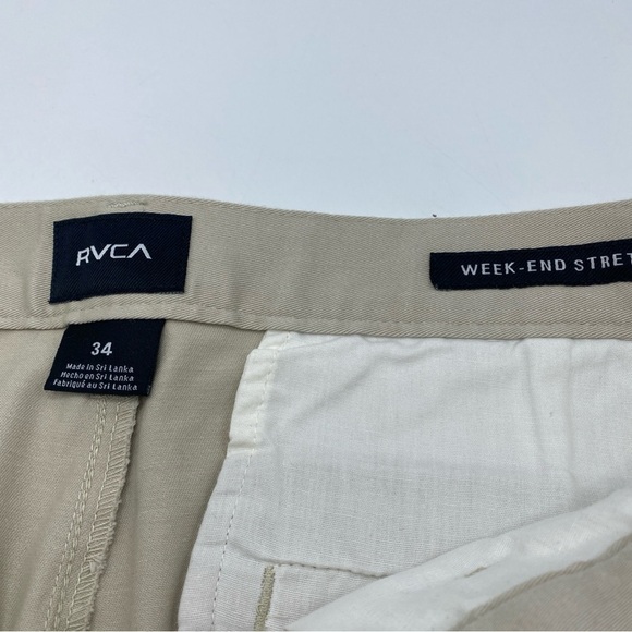 RVCA Men's Week-end Stretch Straight Fit Pant  Khaki Size 34 - Picture 3 of 6